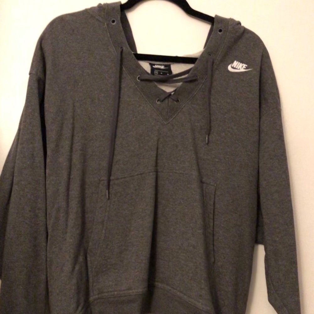 Nike Sweater Lace Up Gray